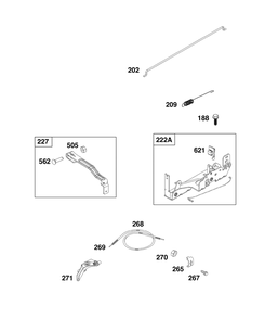 Controls Group Diagram and Parts List for 09P602-0053-H5 020000 - 09Z999 Briggs and Stratton Engine